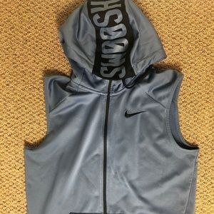 Nike Dri Fit Hoodie Vest Mens Medium M Full Zip Sw